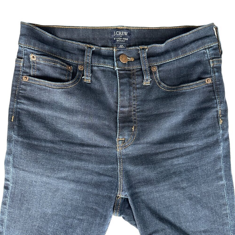 NWOT J.CREW 10" HIGH-RISE SKINNY DENIM JEANS IN SIGNATURE STRETCH 26 DARK WASH